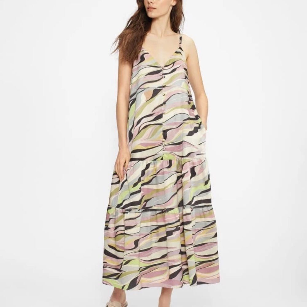 TED BAKER Warrenn Printed Button Through Cami Dress Satin Maxi Dusty NWT Size XL